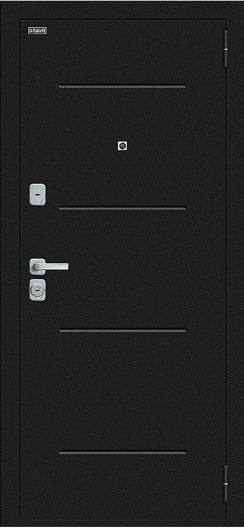 Товар Дверь Браво Лайн/BChrome Букле черное/Cappuccino Melinga DIS007414